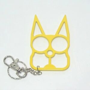 Yellow Kitty Cat Ear Self Defense Keychain Bottle Opener 🔑🐱